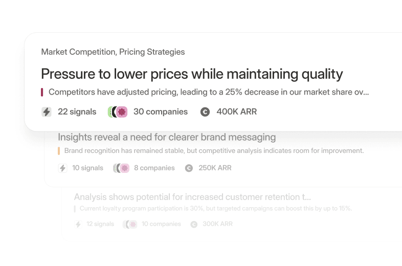 Signals collected around the clock, automatically. Always know what matters, without having to ask.