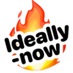 Ideally now sticker with flame graphic
