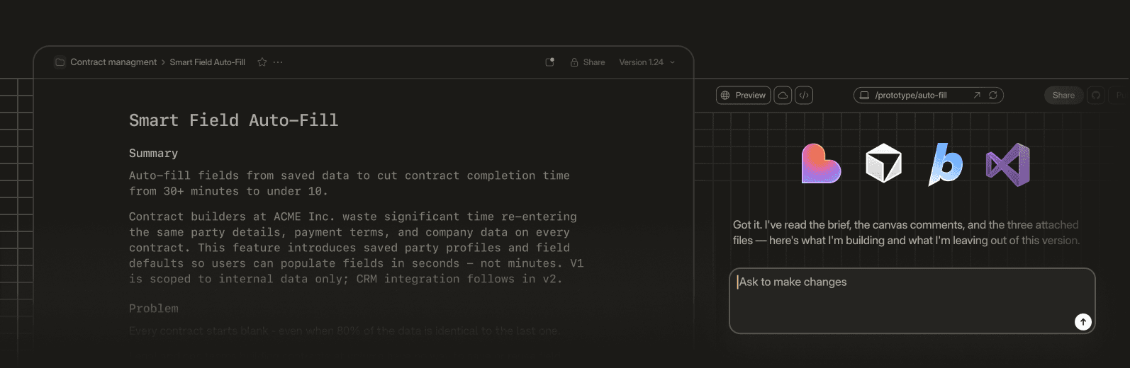 Send to Cursor, Lovable, or Bolt and watch it get built.